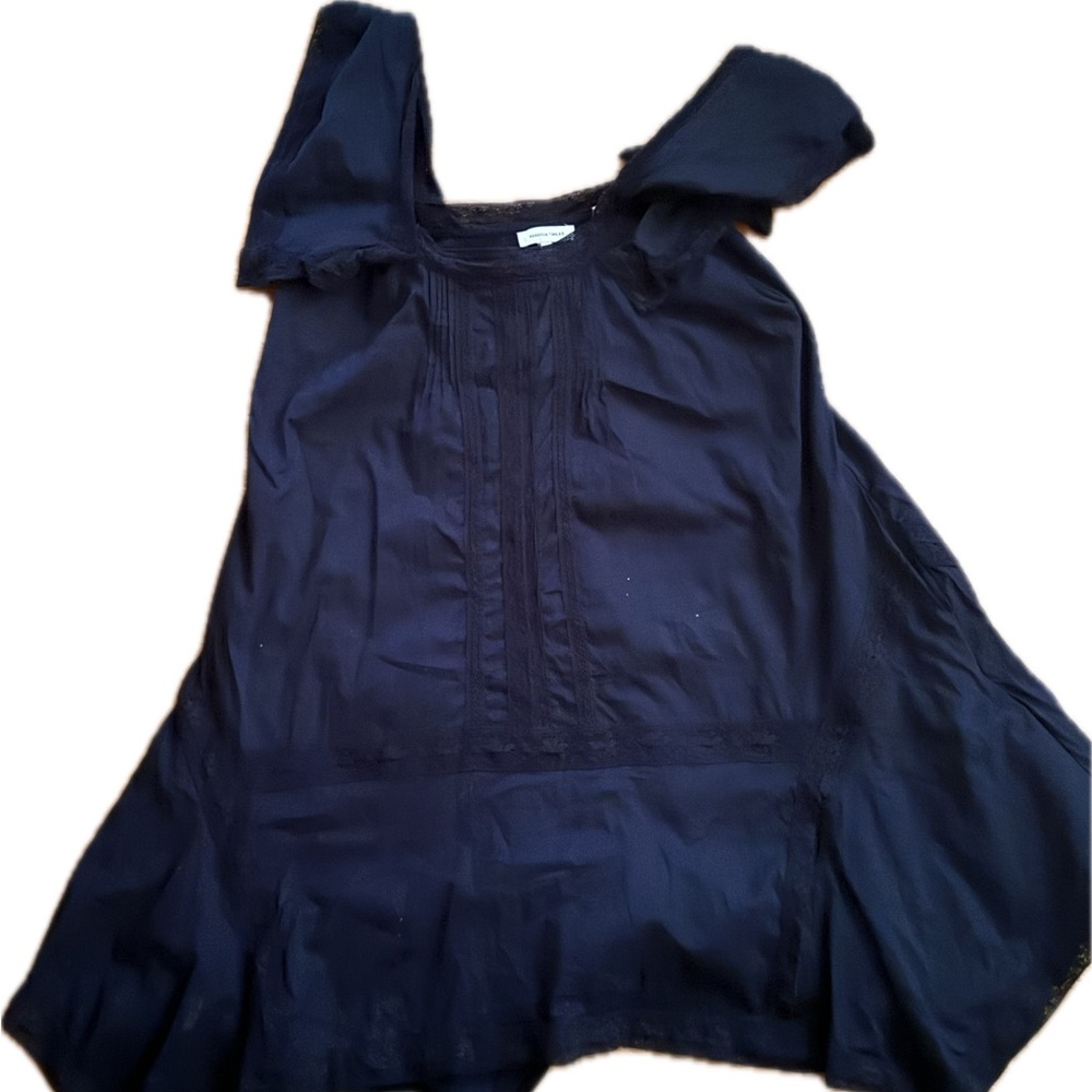 Dress Rebecca Taylor NWOT Size Medium Blue Lace Trim Smock Dress